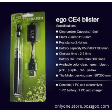 2014 Hot CE Approved Blister CE4 Electronic Cigarette Best Seller 650/900/1100mAh